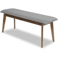 thumbnail image 1 of Allora Mid-Century Modern Design Small Fabric Upholstered Dining Bench in Gray, 1 of 6