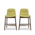 thumbnail image 1 of Allora Mid Century Modern Fabric Counter Stool in Green (Set of 2), 1 of 4