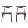 thumbnail image 1 of Allora Mid-Century Modern Fabric Dining Chair in Gray (Set of 2), 1 of 6