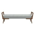 thumbnail image 1 of Allora Mid-Century Modern Rectangular Fabric Upholstered Bench in Gray, 1 of 7