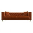 thumbnail image 1 of Allora Mid-Century Modern Rectangular Tight Back Velvet Sofa in Orange, 1 of 4