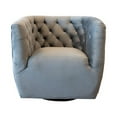 thumbnail image 1 of Allora Mid-Century Modern Tufted Back Velvet Swivel Chair in Gray, 1 of 4