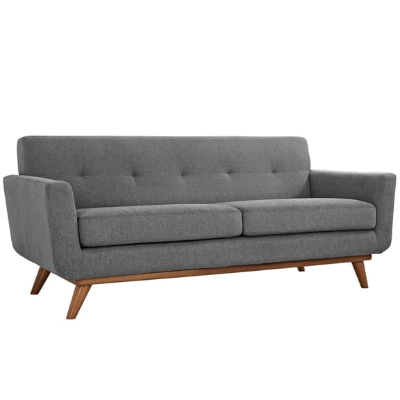 Allora Mid Century Modern Tufted Loveseat in Expectation Gray