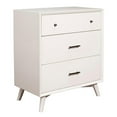 thumbnail image 1 of Allora Mid Century Modern Wood 3 Drawer Small Chest in White, 1 of 3