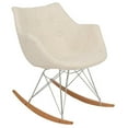 thumbnail image 1 of Allora Mid-Century Twill Fabric Eiffel Base Rocking Chair in Beige, 1 of 8