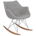 thumbnail image 1 of Allora Mid-Century Twill Fabric Eiffel Base Rocking Chair in Gray, 1 of 7