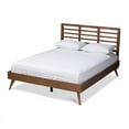 thumbnail image 1 of Allora Mid-Century Wood Full Size Platform Bed in Walnut Brown, 1 of 9