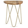 thumbnail image 1 of Allora Modern 18 inch Wide Metal and Wood Accent Side Table in Natural Gold, 1 of 5