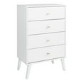 thumbnail image 1 of Allora Modern 4-Drawer Laminated Composite Wood Chest in White, 1 of 9