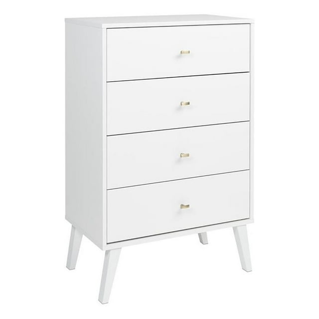 Allora Modern 4-Drawer Laminated Composite Wood Chest in White