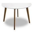 thumbnail image 1 of Allora Modern 43" Solid Wood Round Dining Table in Walnut/White, 1 of 7