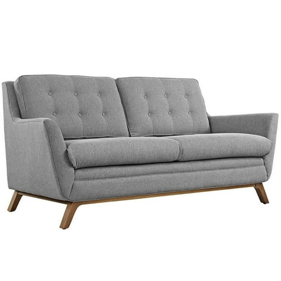 Allora Modern Finely Upholstered Fabric Loveseat in Expectation Gray