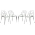 thumbnail image 1 of Allora Modern Plastic Dining Side Chair in Clear Finish (Set of 4), 1 of 8