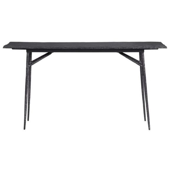 Allora Modern Slate Console Table in Aged Black
