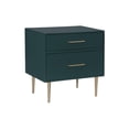 thumbnail image 1 of Allora Modern Two Drawer Wooden Nightstand with Two Drawers in Dark Green, 1 of 14