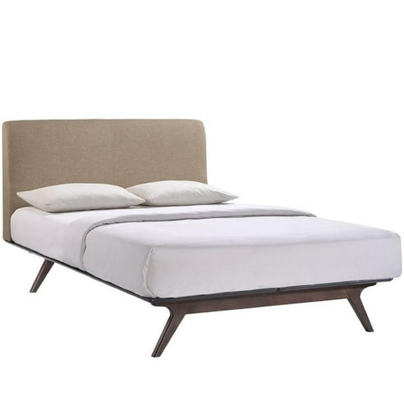 Allora Queen Panel Bed in Cappuccino and Latte