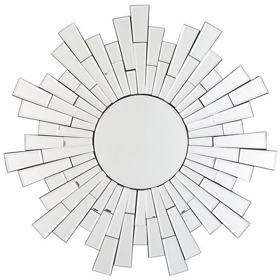Allora Round Sunburst Decorative Mirror in Silver