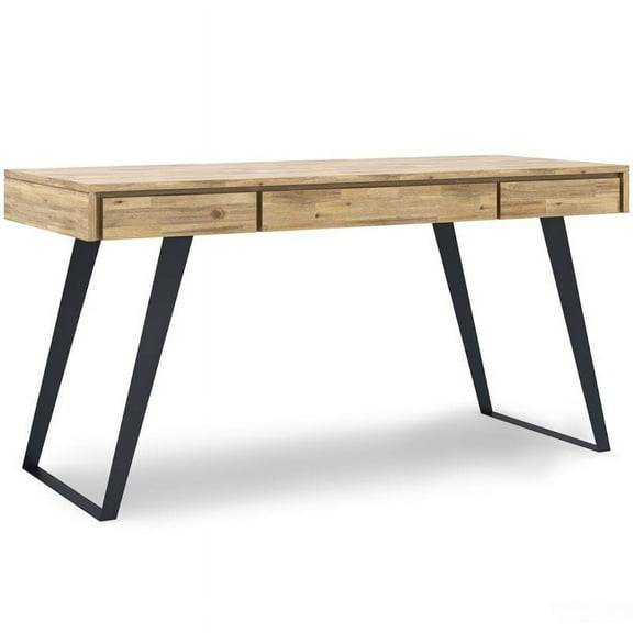 Allora Solid Acacia Wood Writing Desk in Golden Wheat
