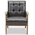 thumbnail image 1 of Allora Tufted Faux Leather Accent Chair in Brown, 1 of 4