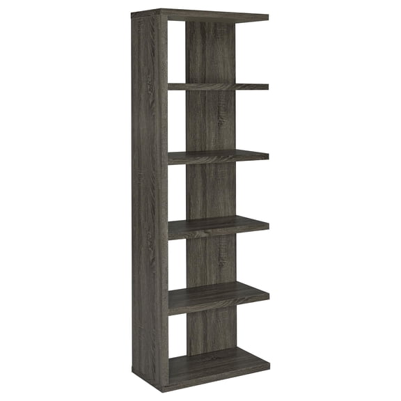 Allora Weathered Semi-Backless Bookcase in Dark Grey