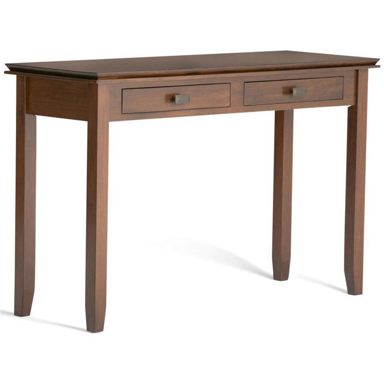 Artisan Transitional Solid Wood Console Table with Storage in Russet Brown
