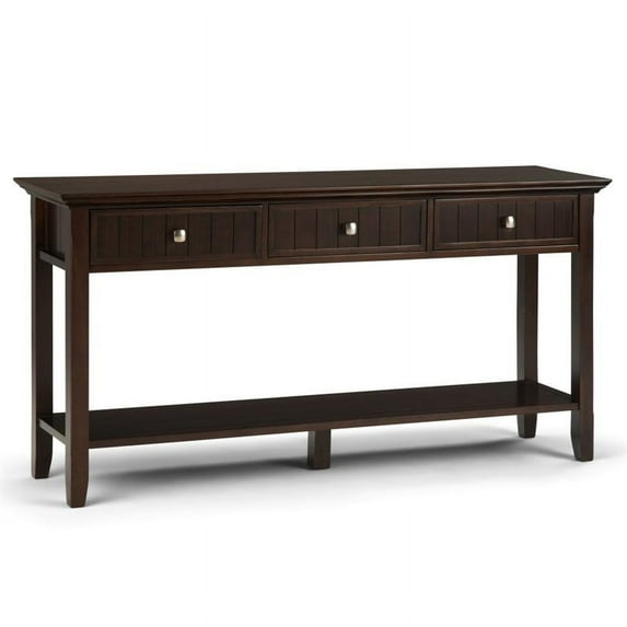 Allora Wood 60" Transitional Console Sofa Table in Brunette Brown