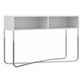 thumbnail image 1 of Allora Wooden Console Table with 2 Open Compartments Metal Frame in White Chrome, 1 of 5