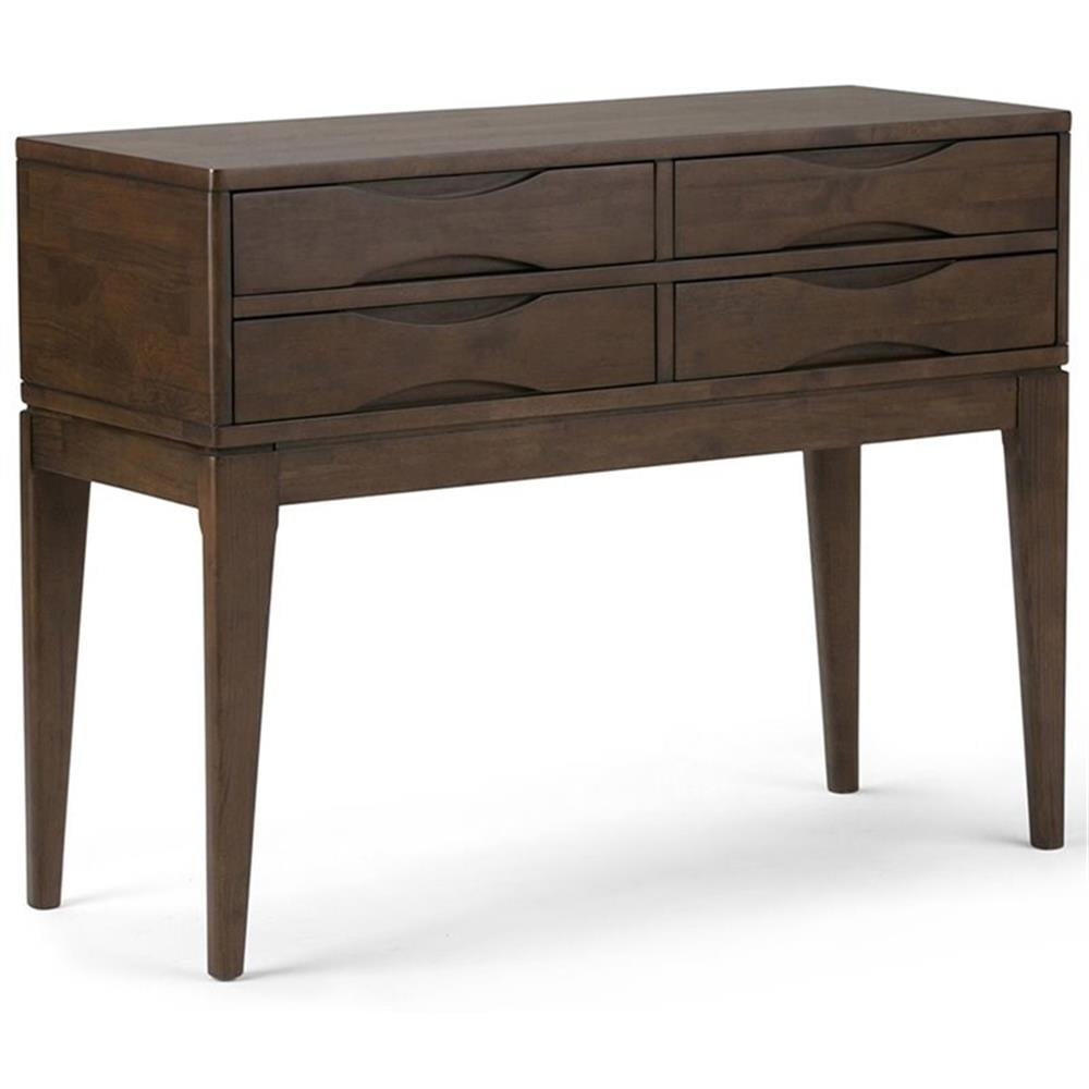 Harper 40" Walnut Brown Solid Wood Hallway Console Table with Storage