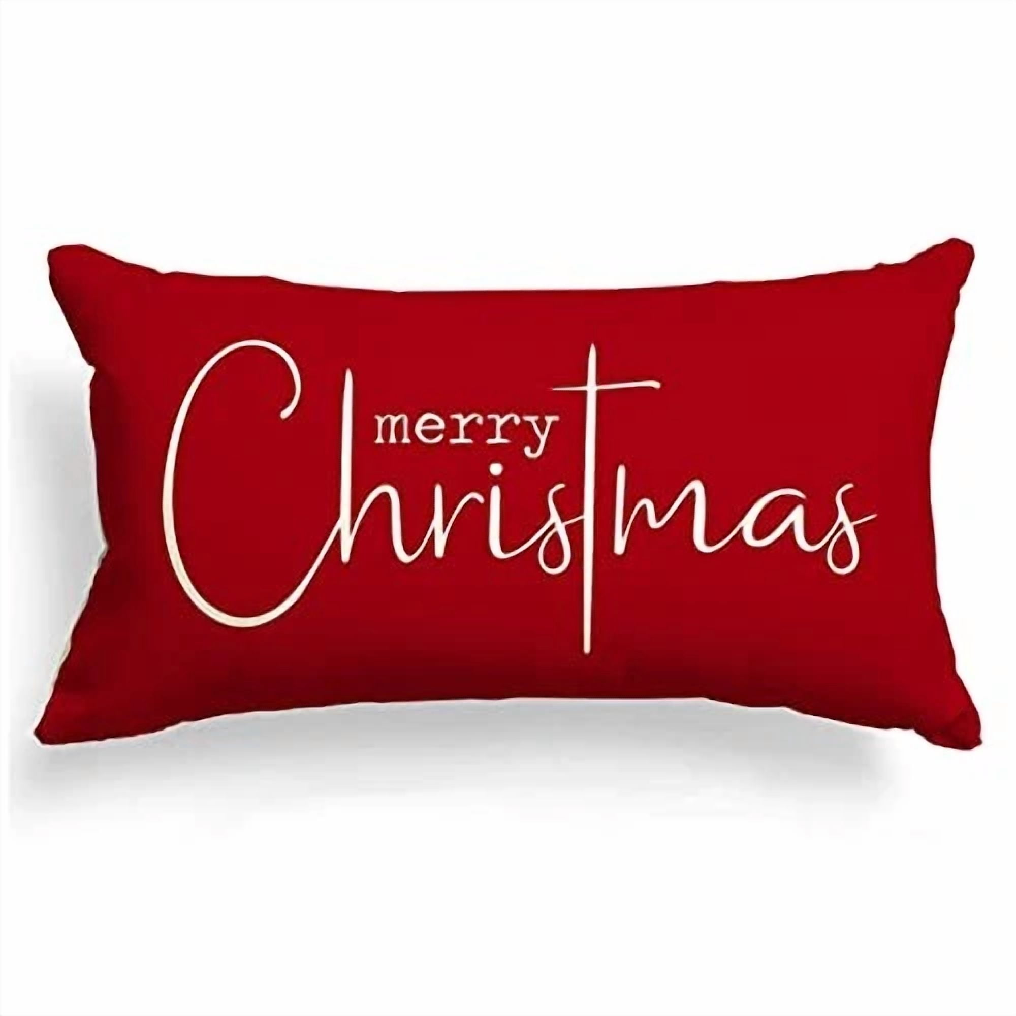 Allorry Christmas Pillow Covers Merry Christmas Throw Pillow Decorative