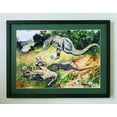 thumbnail image 1 of Allosaur Battle Dinosaur Poster Print Art by Charles R Knight. Many Framing Options, 1 of 3