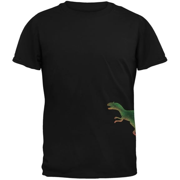 Allosaurus Dinosaur Distressed Black Youth T-Shirt - X-Large(18)