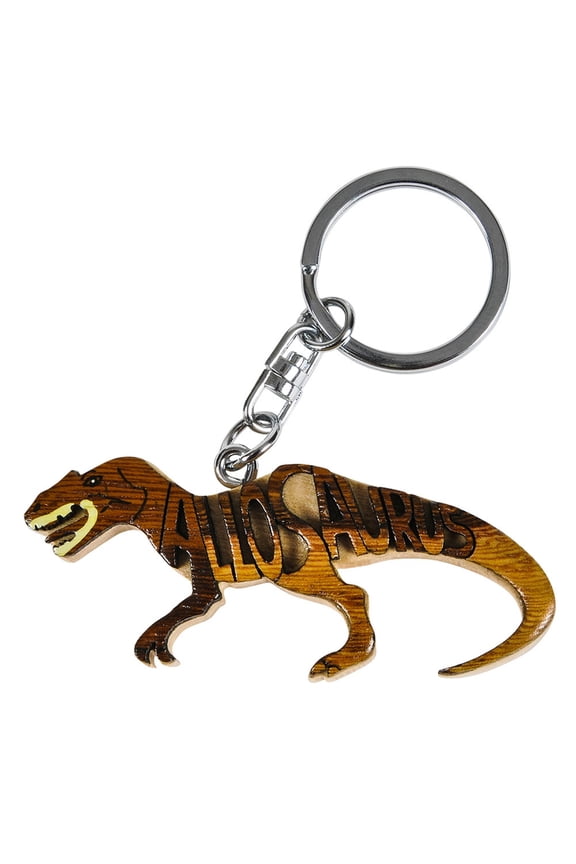 Allosaurus Wooden Word Keychain