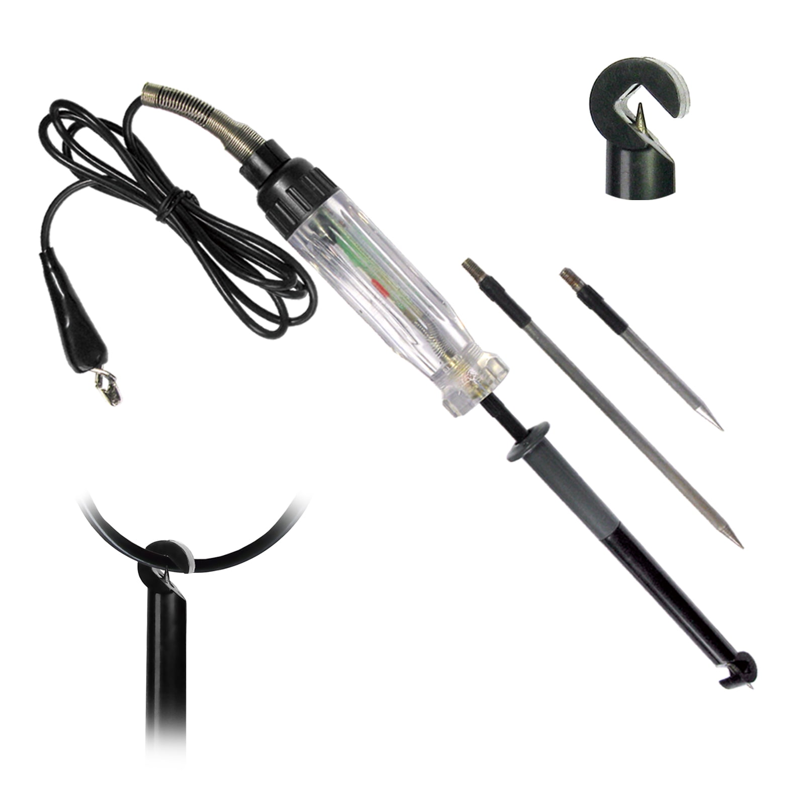 Allosun Automotive Circuit Tester - 6-12V DC Hook Probe Test Light GK5225