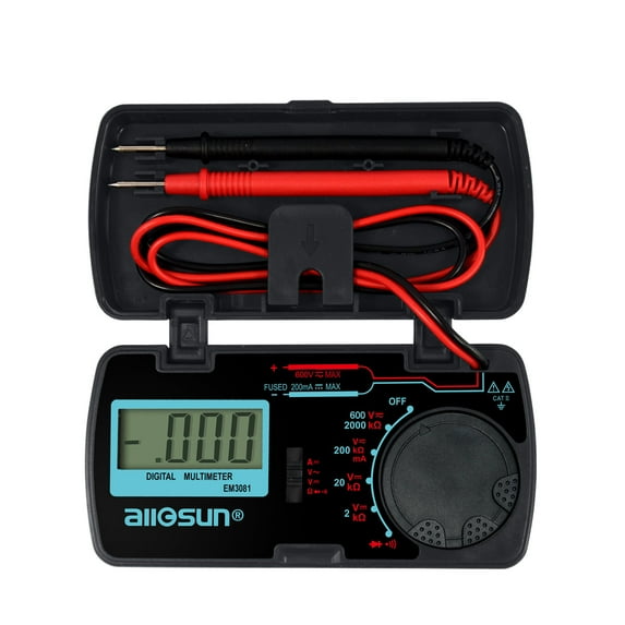 Allosun Digital Multimeter Tester- Amp/Ohm/Volt Meters and Multimeter Kit Pocket EM3081
