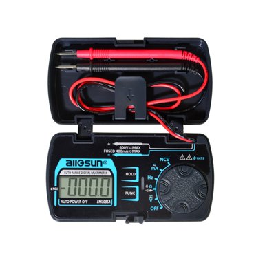 Allosun Pocket Multimeter,Small Mini Compact Voltmeter Digital Multimeter Tester EM3085A