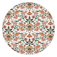 thumbnail image 1 of Allover Floral Pattern Tablecloth with Elastic Edge, Reusable Round Cover for Kitchen or Garden Use, Water-Resistant Polyester, Fits 44-52 Inch Table, 1 of 6