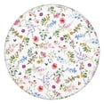 thumbnail image 1 of Allover Floral Print Round Tablecloth with Elastic Edge, Water-Resistant Polyester Cover, Fits 44-52 Inch Round Tables for Kitchen or Garden, 1 of 7