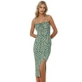 thumbnail image 1 of Allover Flower Print Bodycon Midi Dress with Slit, 1 of 6