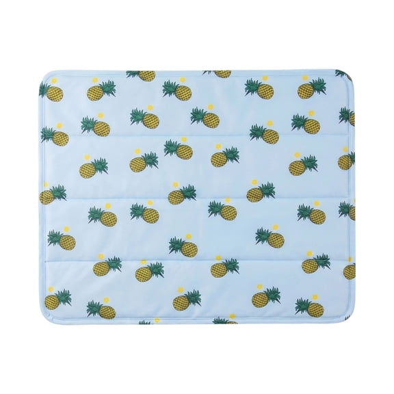 Allover Pineapple Printed Self-Cooling Pet Ice Sleeping Pad Heat Absorbing Breathable Polyester Scratch Resistant Power-Free Energy Saving Chill Mat(Pineapple-50x60cm)