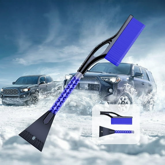 Allowith Snow Brush and Ice Scraper,Snow Brush with Detachable Ice Scraper for Car-Flexible Snow Remover and Windshield Cleaning Tool with Wide Bristle Brush-Winter Sweeper for Auto, SUV