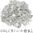 thumbnail image 1 of Alloy 120pcs 12 style Tibetan style Alloy Pendants Mixed Shapes Antique Silver 14~23x9~22x1.2~9mm Hole: 1~2mm 10pcs/style, 1 of 7