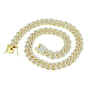 Alloy 14mm Coarse Encryption Full Cuban Chain Necklace Hop Jewelry for Men Women