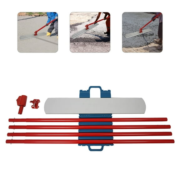 Alloy 48'' x 8" Bull Float Concrete Float Round End 4 Handles Bull Float Bracket Concrete Finishing Tool