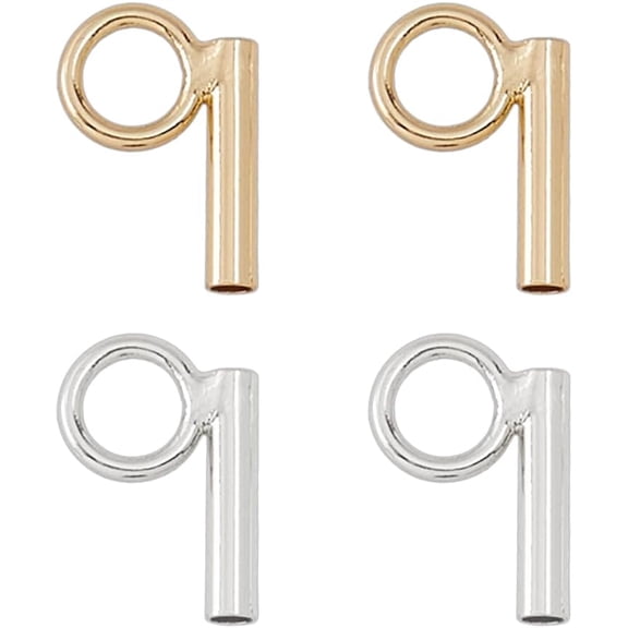 Alloy 4Pcs 2 Colors Alloy Pin to Pendant Converter with 4Pcs Silicone Ear Nuts to Keep the Brooch from Shaking Brooches Pins to Pendant Converters for Changing Brooches Alloy