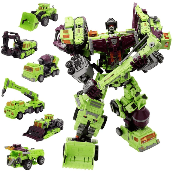 Alloy 6-In-1 Engineering Truck Combiner Robot, Multiple Build Vehicle Merge Giant Construction Warrior Collectible Model