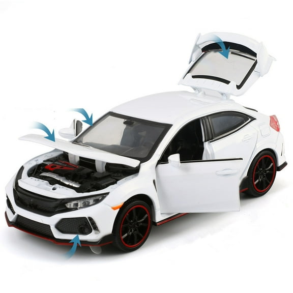 Alloy+ABS+Rubber 1:32 Model Car Diecast Sound & Light Gift for Honda Civic Type R