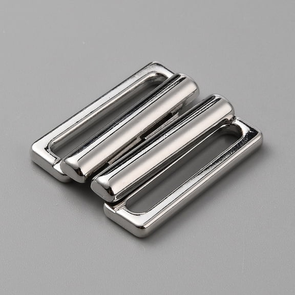 Alloy Bikini Clips Bra Clasp Replacement Part Lingerie Front Closure Platinum 24x21x4.5mm Hole: 20x3mm Alloy
