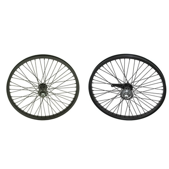 Alloy Black 20" 48 Spoke Wheel Set. Front and Back Coaster Wheel
