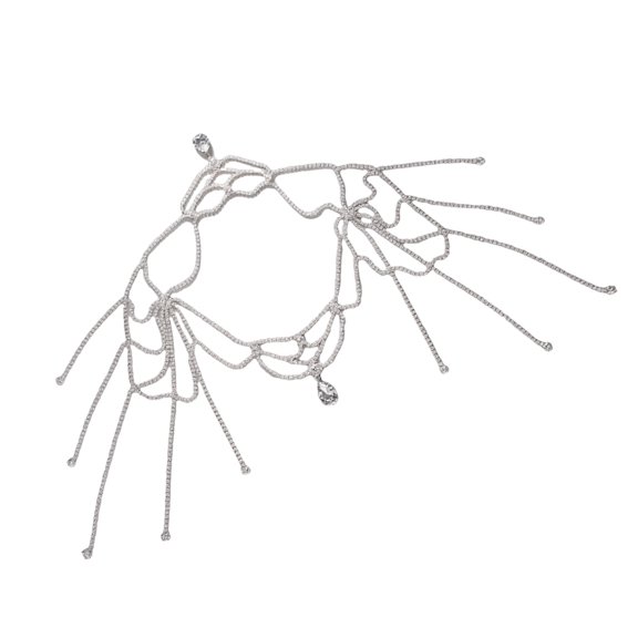 Alloy Body Chain with Sparkling Fringe Detailing Versatile Shoulder Accessory