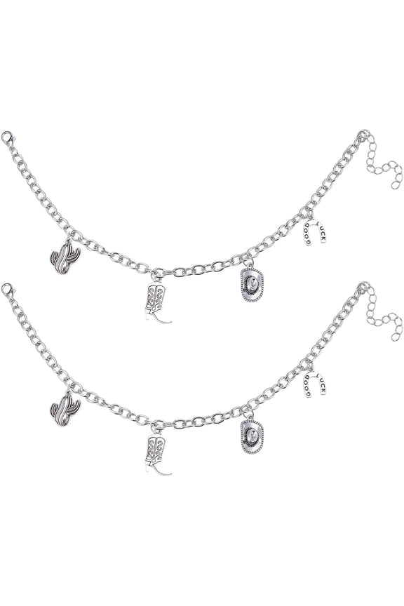 Alloy Boot Strap Chains with Lobster Claw Clasp Shoes Decoration Platinum 303mm